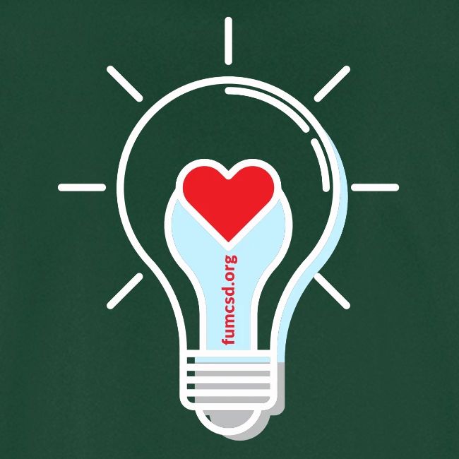 FUMCSD Heart Light Bulb - White Lines
