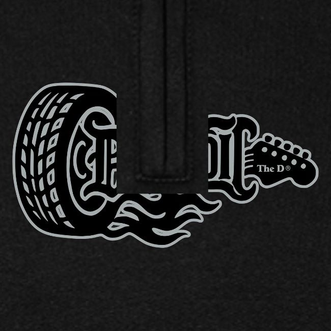 The D® - Detroit Wheel Guitar with Flames Blk Slvr