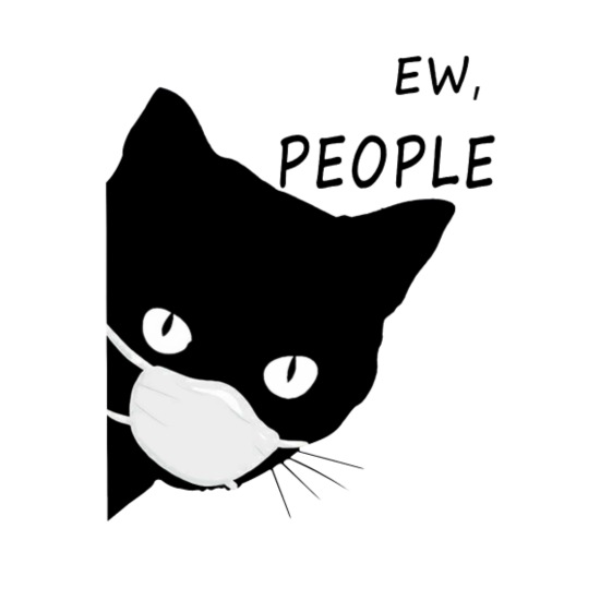 Black Cat Face Ew People Funny' Two-Tone Mug | Spreadshirt