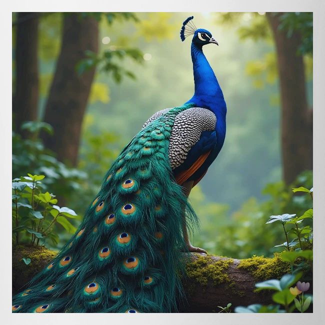 Majestic Peacock in Enchanted Forest