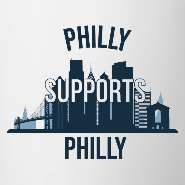 Philly Supports Philly skyline blue transparentbg