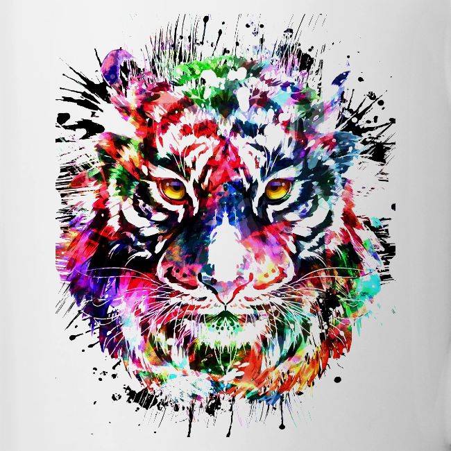 Colorful Tiger Head Portrait Drawing
