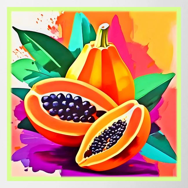 Sliced Papaya Pop Art
