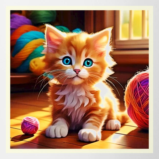 Cute Orange Kitten Art