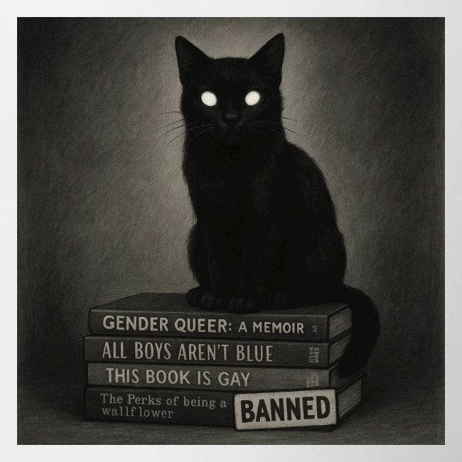 Cat on Banned Books