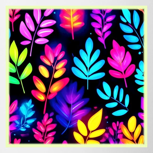 Neon Leaves Abstract Pattern