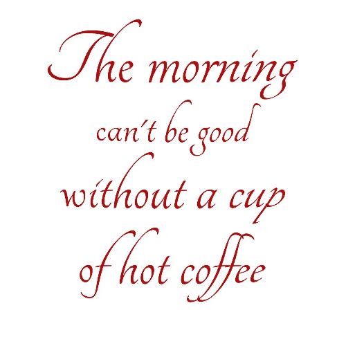 Morning Coffee Cup - Bold Red Script Design