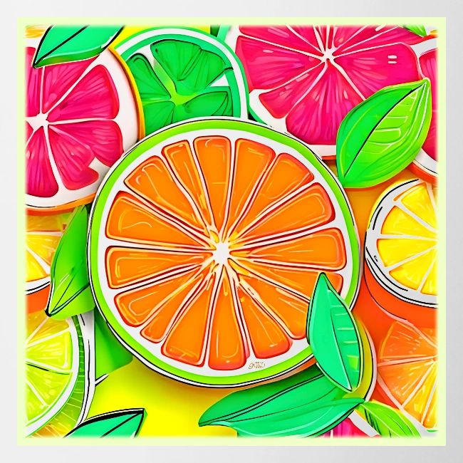 Colorful Citrus Pop Art