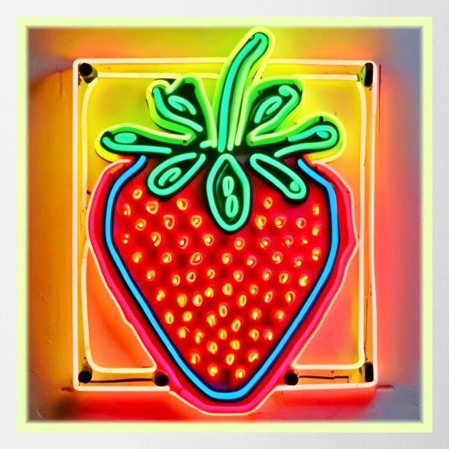 Colorful Strawberry Neon Glow