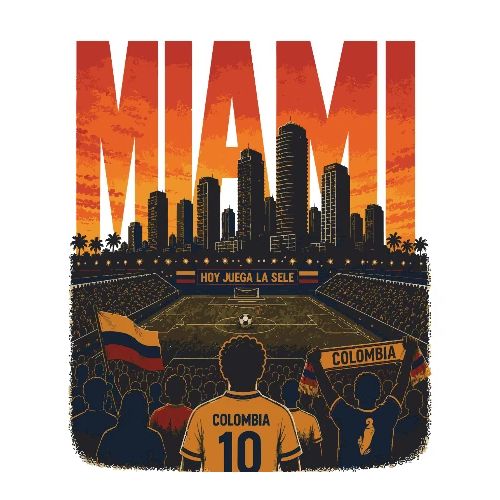 Colombia Mundial Tee (Blanco) — Doble Estampado - Unisex Oversized Heavyweight T-Shirt