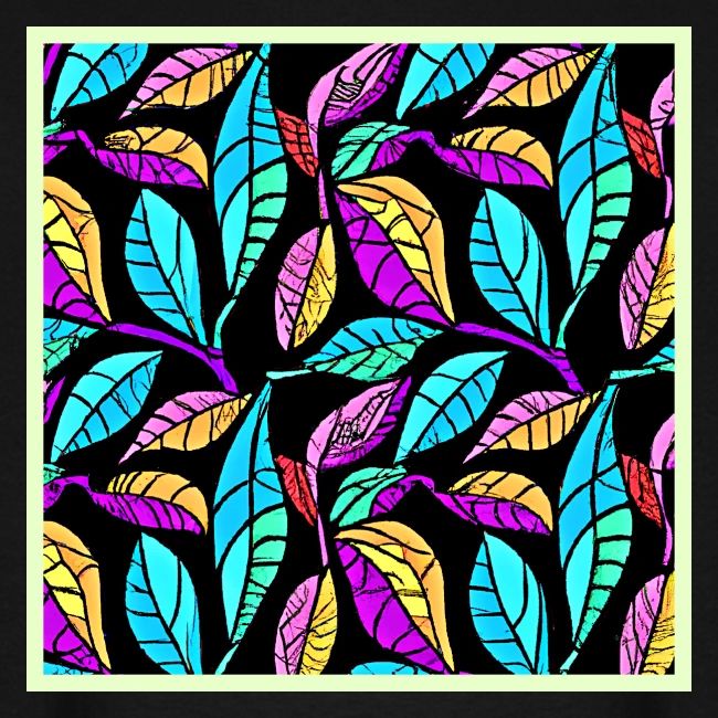 Stained Glass Leaves Design