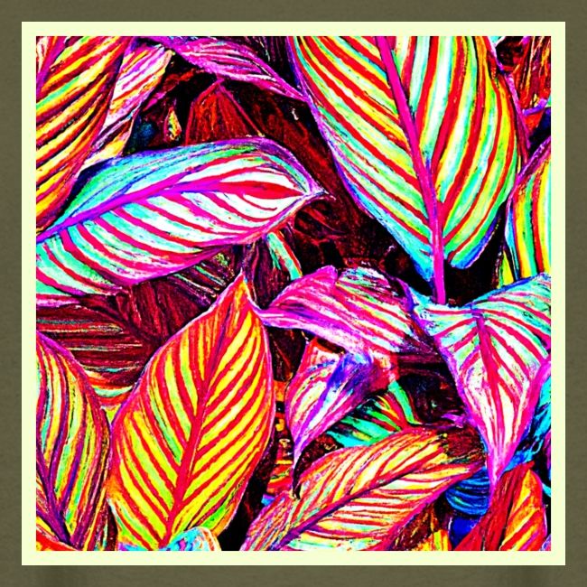Striped Neon Leaves Design