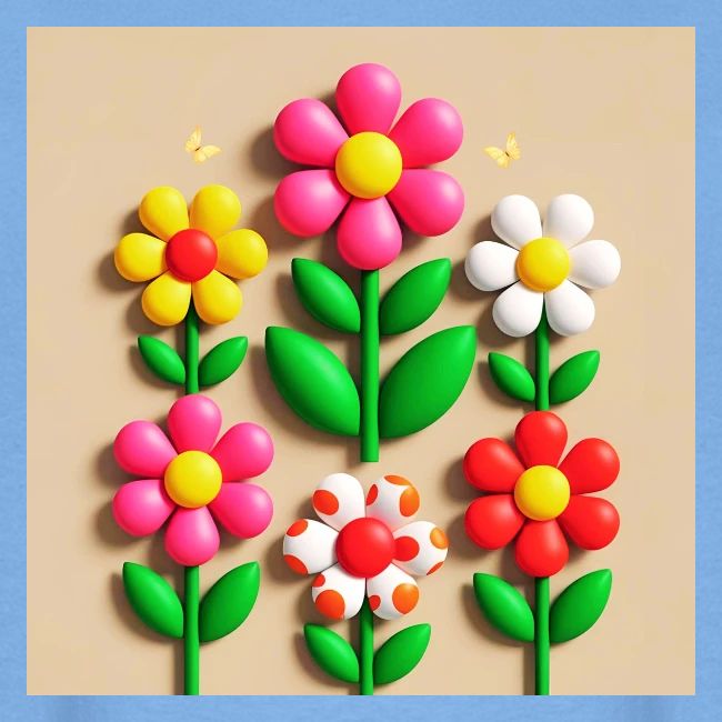 3D Flowers and Butterflies in Amber, Floral Design