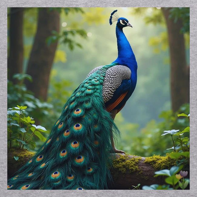 Majestic Peacock in Enchanted Forest