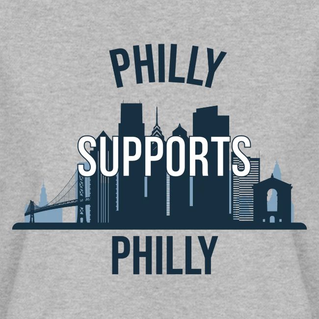 Philly Supports Philly skyline blue transparentbg