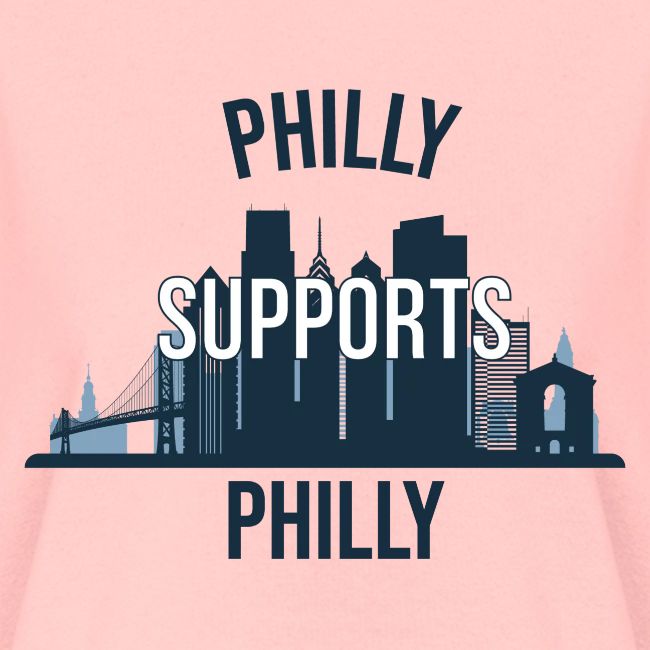Philly Supports Philly skyline blue transparentbg
