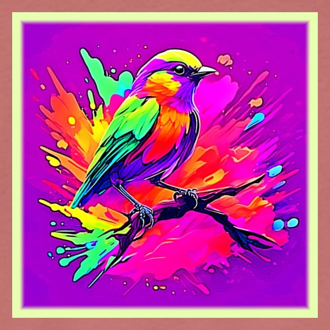 Whimsical Bird: Soft Neon Glow