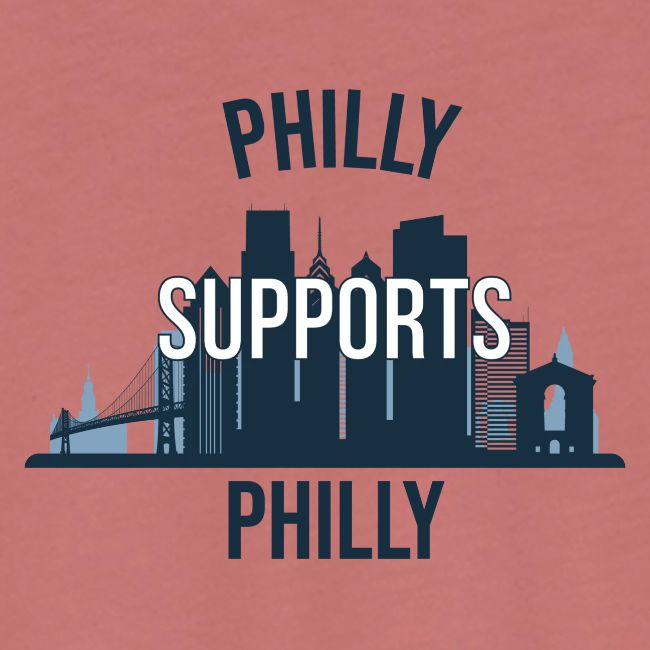 Philly Supports Philly skyline blue transparentbg