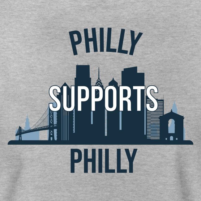 Philly Supports Philly skyline blue transparentbg