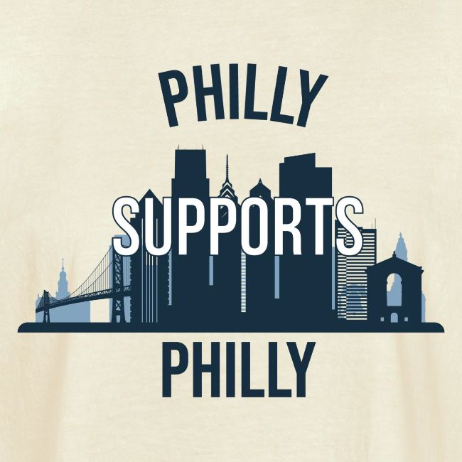 Philly Supports Philly skyline blue transparentbg