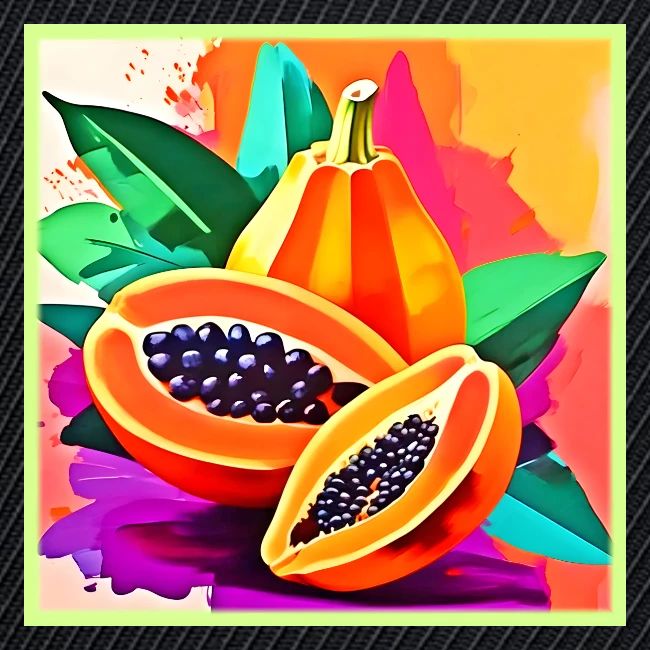Sliced Papaya Pop Art