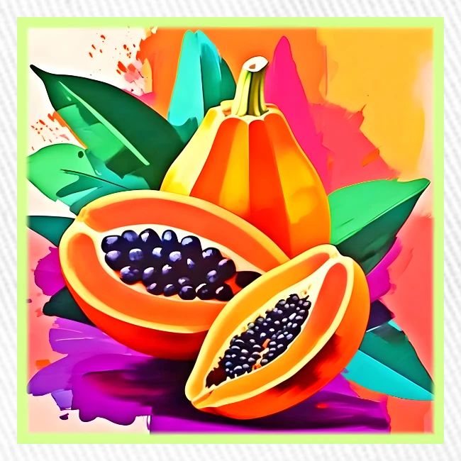 Sliced Papaya Pop Art