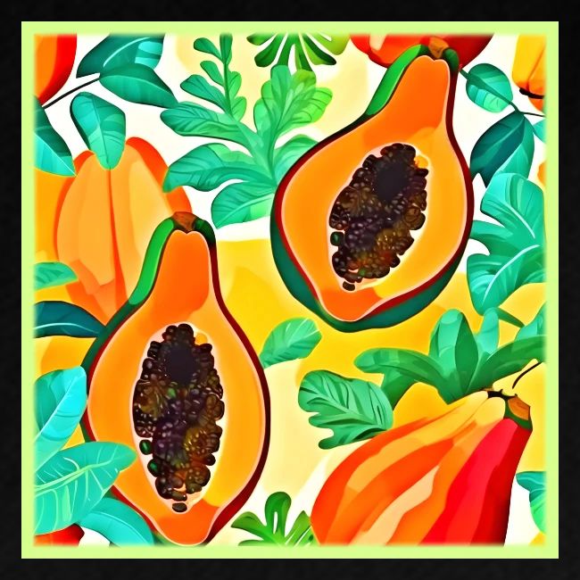 Tropical Papaya Pop Art