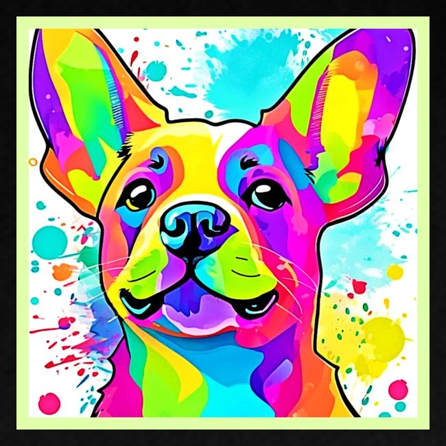 Vibrant Frenchie Bulldog Puppy Art