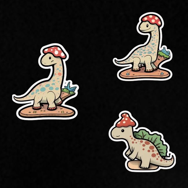 Mushroom Hat Brontosaurus Dinosaur