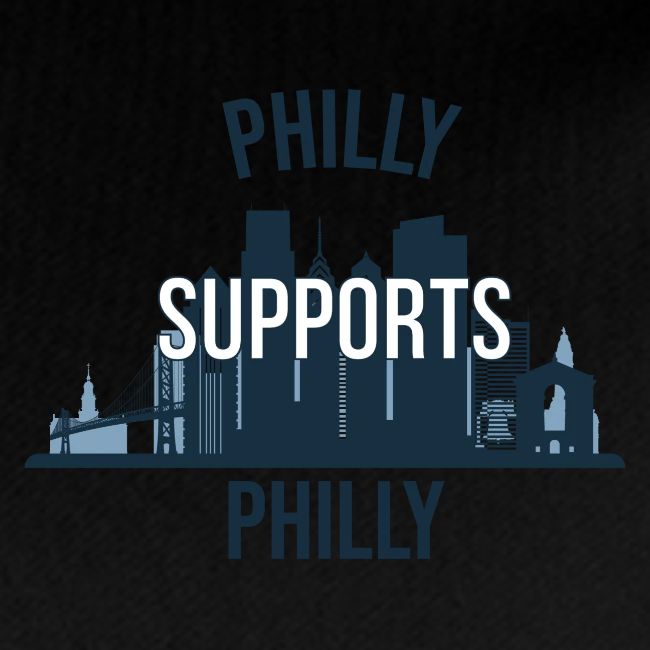 Philly Supports Philly skyline blue transparentbg