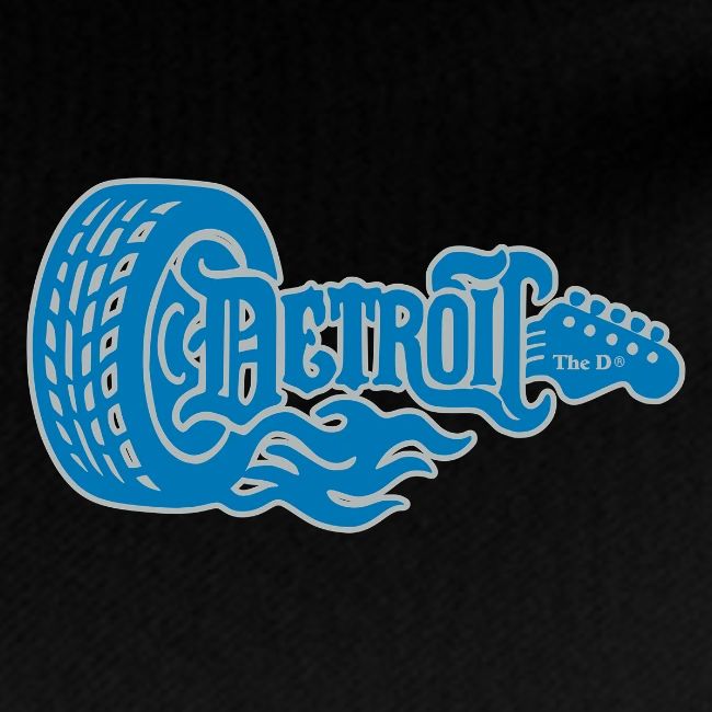 The D® - Detroit Wheel Guitar with Flames Bl Slvr