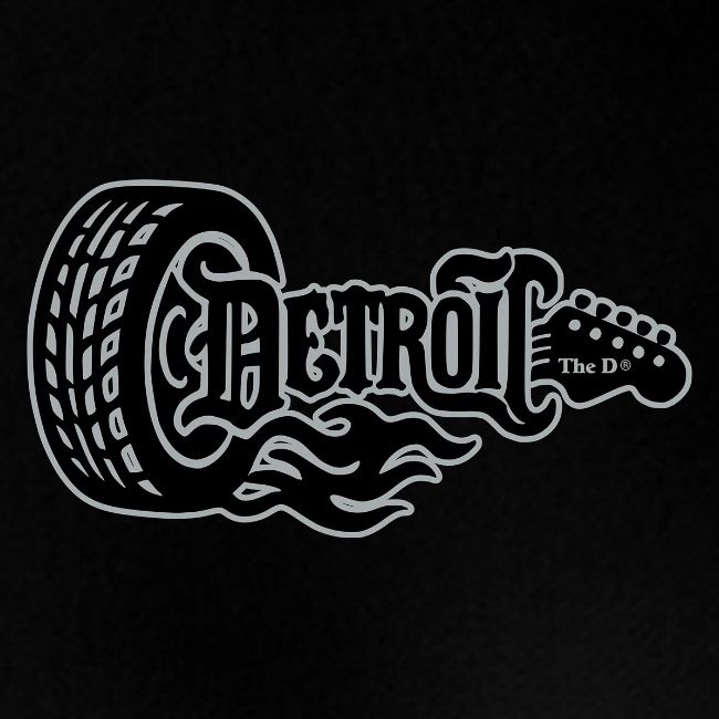 The D® - Detroit Wheel Guitar with Flames Blk Slvr