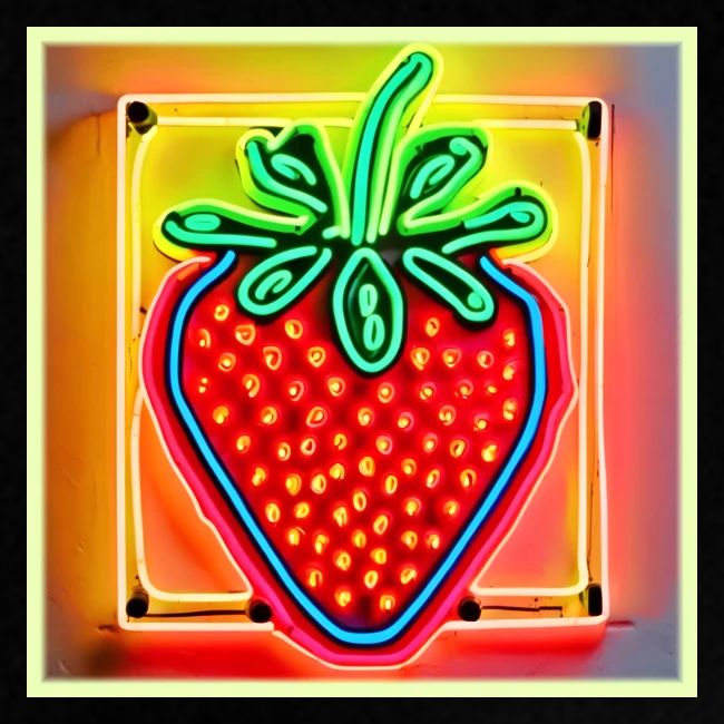 Colorful Strawberry Neon Glow