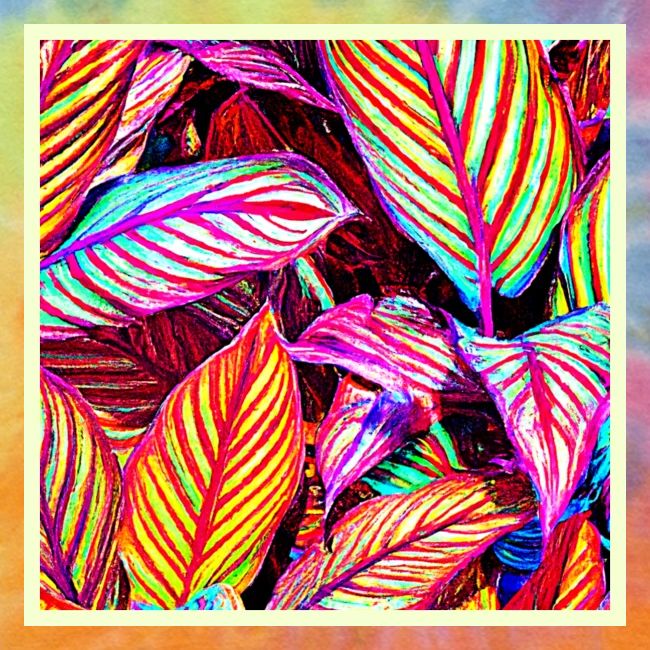 Striped Neon Leaves Design
