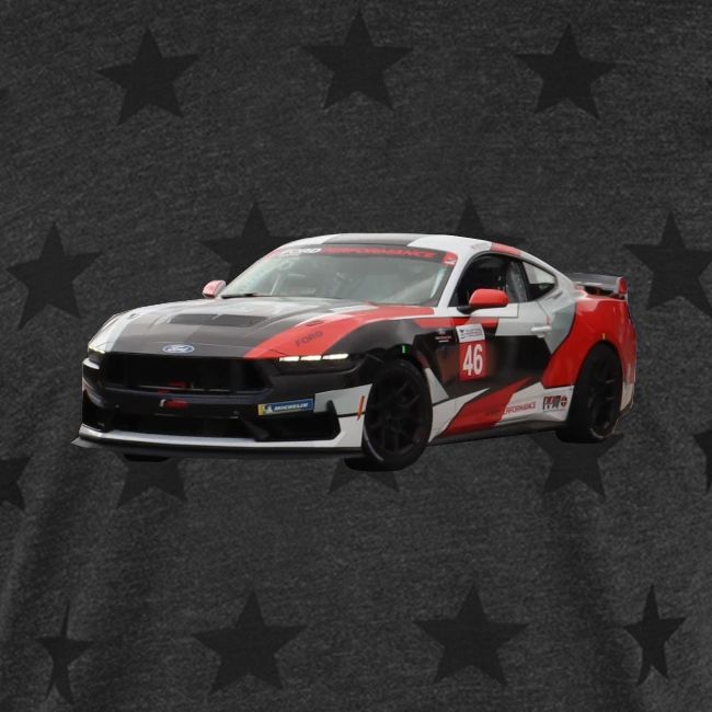 Red White and Black Mustang Racecar