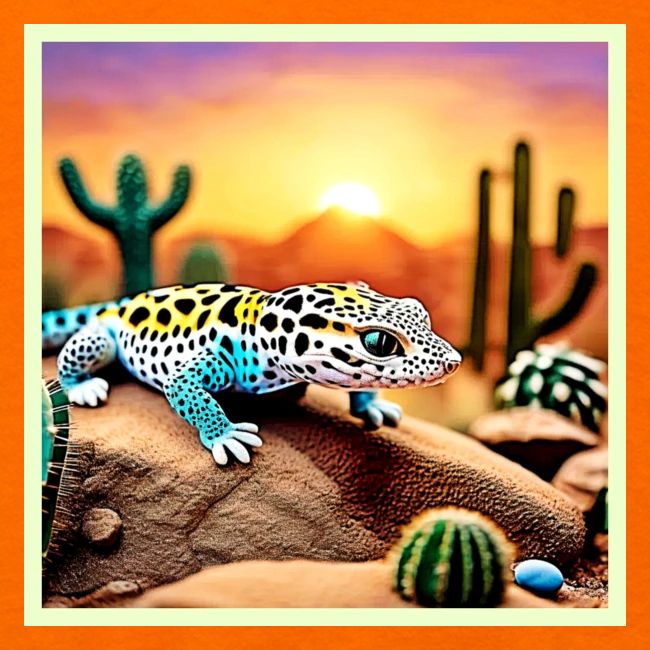 Colorful Gecko Rocks Design
