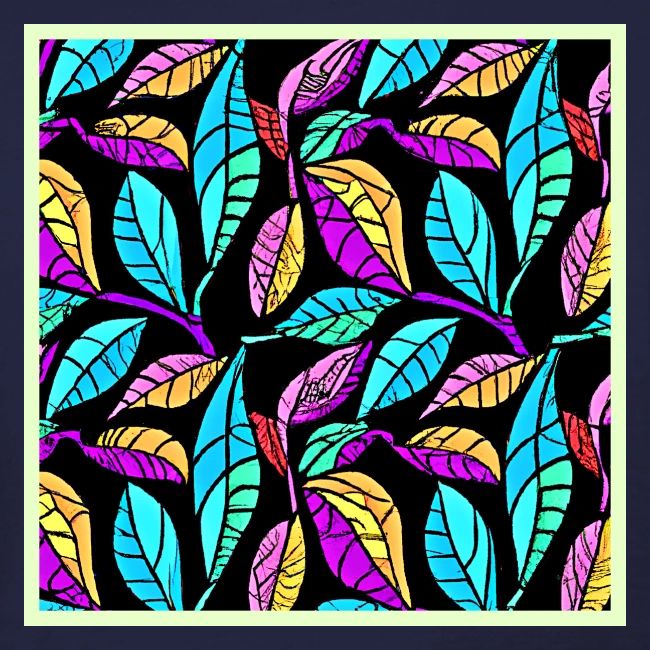 Stained Glass Leaves Design
