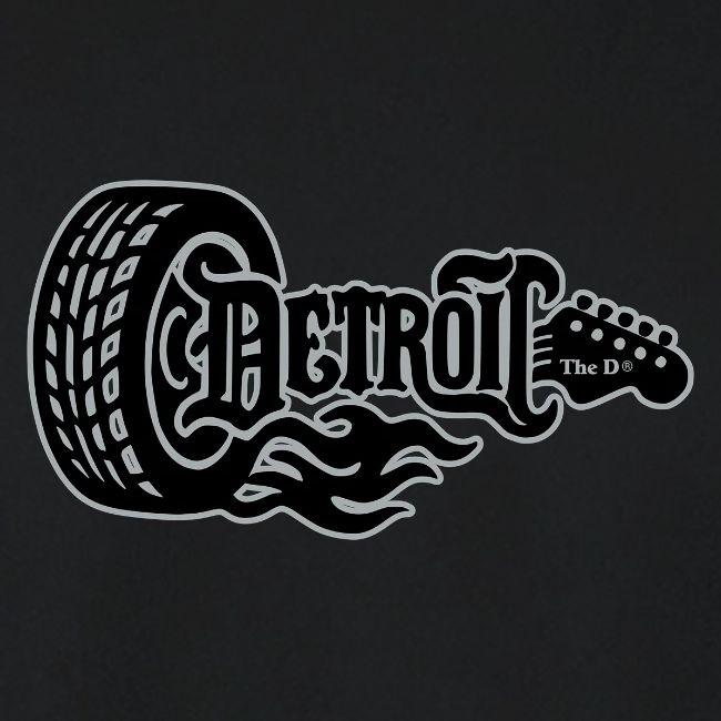 The D® - Detroit Wheel Guitar with Flames Blk Slvr