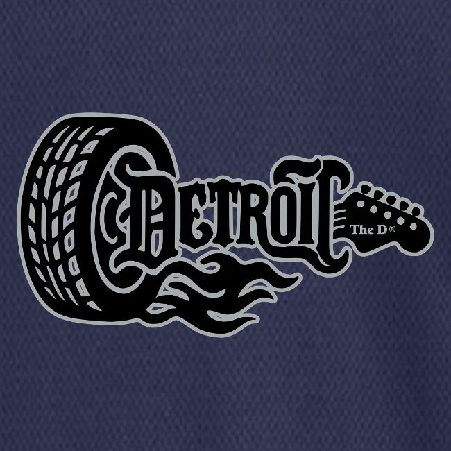The D® - Detroit Wheel Guitar with Flames Blk Slvr