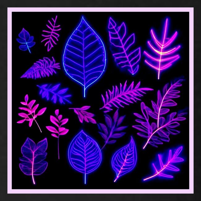 Neon Leaves in Pink and Purple Hues
