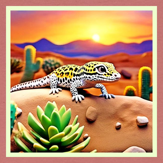 Spotted Gecko Desert Sunset