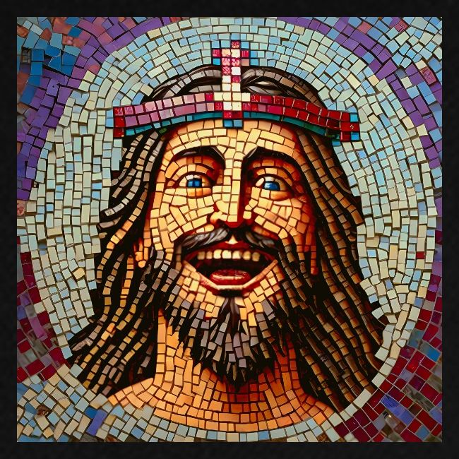 happy mosaic jesus