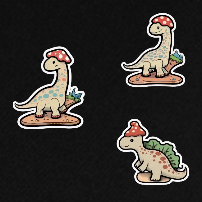 Mushroom Hat Brontosaurus Dinosaur