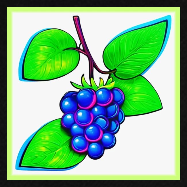 Vibrant Blueberry Pop Art