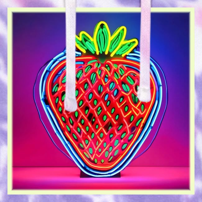Vibrant Strawberry Neon Sign