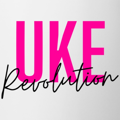 Front Only Pink Uke Revolution Name Logo - Coffee/Tea Mug