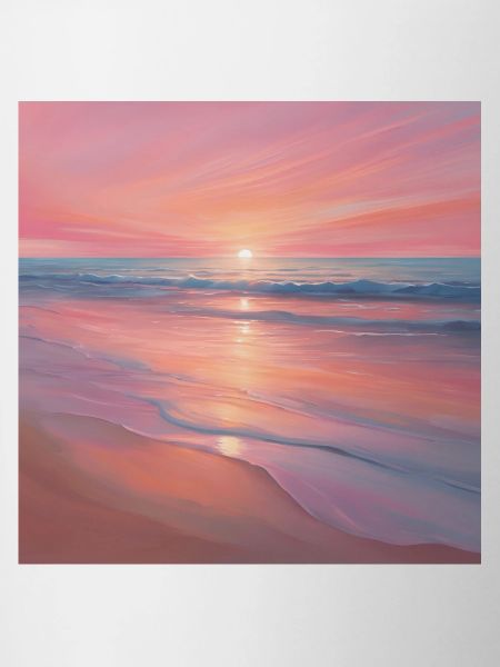 Pink Sunset Ocean Scene