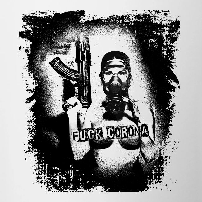 masked girl with AK - FUCK CORONA 4 bright clothes