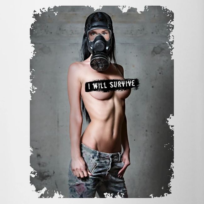nude girl with gas mask - i will survive