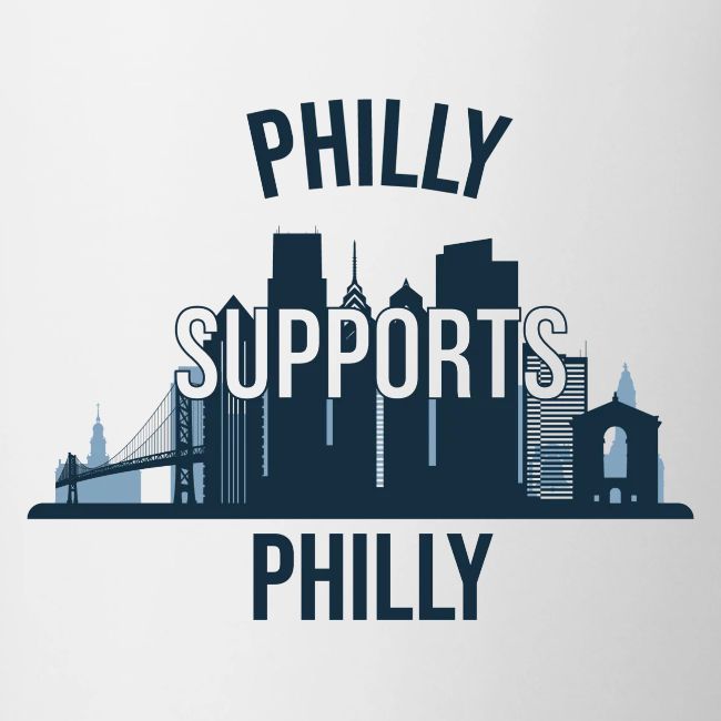 Philly Supports Philly skyline blue transparentbg